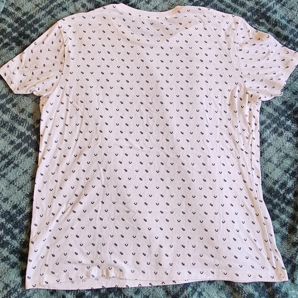 True religion white‎ monogrammed logo t-shirt size XXL